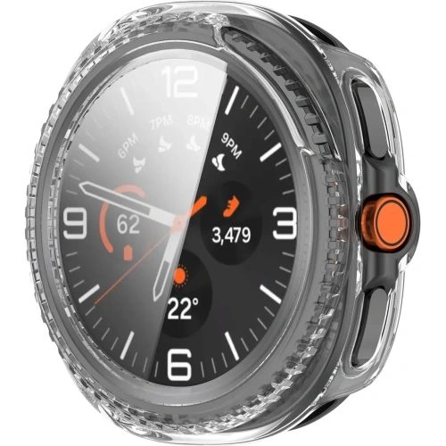 Etui ze szkłem do zegarka Bizon Case+Glass Watch do Samsung Galaxy Watch 8 Classic 46mm przezroczyste