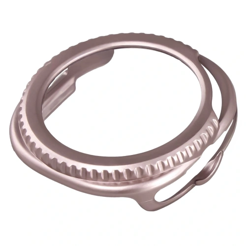 Etui ze szkłem do zegarka Bizon Case+Glass Watch do Samsung Galaxy Watch 8 Classic 46mm satynowo różowe