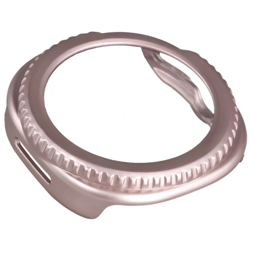 Etui ze szkłem do zegarka Bizon Case+Glass Watch do Samsung Galaxy Watch 8 Classic 46mm satynowo różowe