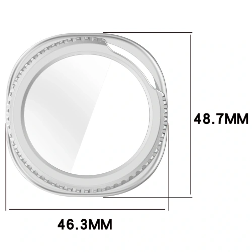 Etui ze szkłem do zegarka Bizon Case+Glass Watch do Samsung Galaxy Watch 8 Classic 46mm satynowo srebrne