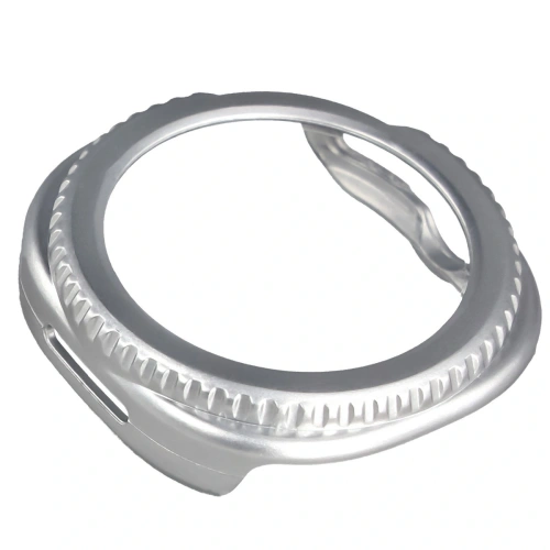 Etui ze szkłem do zegarka Bizon Case+Glass Watch do Samsung Galaxy Watch 8 Classic 46mm satynowo srebrne