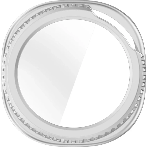 Etui ze szkłem do zegarka Bizon Case+Glass Watch do Samsung Galaxy Watch 8 Classic 46mm satynowo srebrne