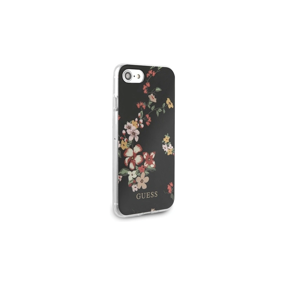 Hurtownia GSM - Etui Guess GUHCI8PCUTRFL04 Apple iPhone SE 2022/SE 2020/8/7 schwarz/black N°4 Flower Collection Shiny - GUE532BLK - {ean13} - Hurt