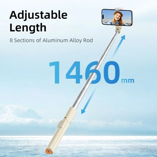Kijek Tech-Protect L09S Bluetooth Selfie Stick Tripod Beige