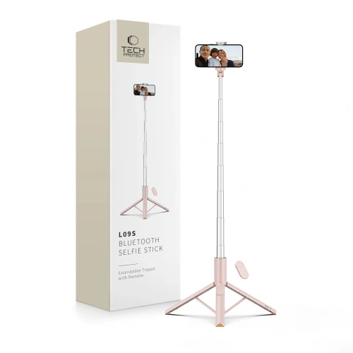 Kijek Tech-Protect L09S Bluetooth Selfie Stick Tripod Pink