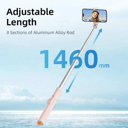 Kijek Tech-Protect L09S Bluetooth Selfie Stick Tripod Pink