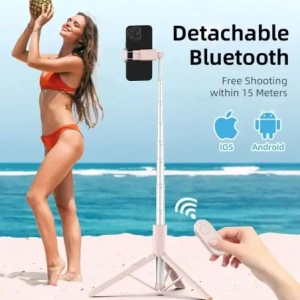 Kijek Tech-Protect L09S Bluetooth Selfie Stick Tripod Pink