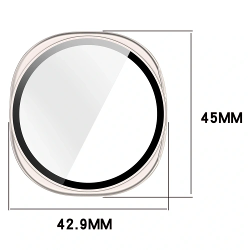 Etui ze szkłem do zegarka Bizon Case+Glass Watch do Samsung Galaxy Watch 8 40mm szampańskie