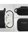 Silikonowe etui z karabińczykiem Bizon Case Headphone Silicone do Apple AirPods 4 czarne