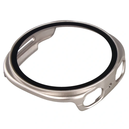 Etui ze szkłem do zegarka Bizon Case+Glass Watch do Samsung Galaxy Watch 8 40mm szampańskie