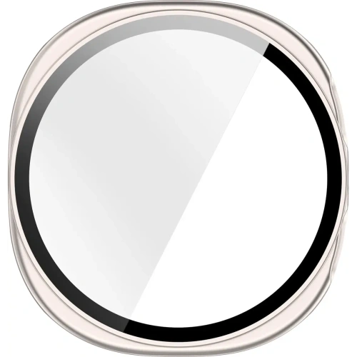 Etui ze szkłem do zegarka Bizon Case+Glass Watch do Samsung Galaxy Watch 8 40mm szampańskie