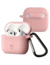 Silikonowe etui z karabińczykiem Bizon Case Headphone Silicone do Apple AirPods 4 jasnoróżowe