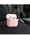 Silikonowe etui z karabińczykiem Bizon Case Headphone Silicone do Apple AirPods 4 jasnoróżowe