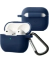 Silikonowe etui z karabińczykiem Bizon Case Headphone Silicone do Apple AirPods 4 granatowe