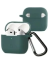 Silikonowe etui z karabińczykiem Bizon Case Headphone Silicone do Apple AirPods 4 ciemnozielone