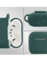 Silikonowe etui z karabińczykiem Bizon Case Headphone Silicone do Apple AirPods 4 ciemnozielone
