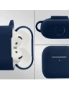 Silikonowe etui z karabińczykiem Bizon Case Headphone Silicone do Apple AirPods 4 granatowe