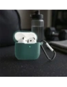 Silikonowe etui z karabińczykiem Bizon Case Headphone Silicone do Apple AirPods 4 ciemnozielone
