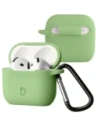 Silikonowe etui z karabińczykiem Bizon Case Headphone Silicone do Apple AirPods 4 jasnozielone