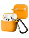 Silikonowe etui z karabińczykiem Bizon Case Headphone Silicone do Apple AirPods 4 marchewkowe