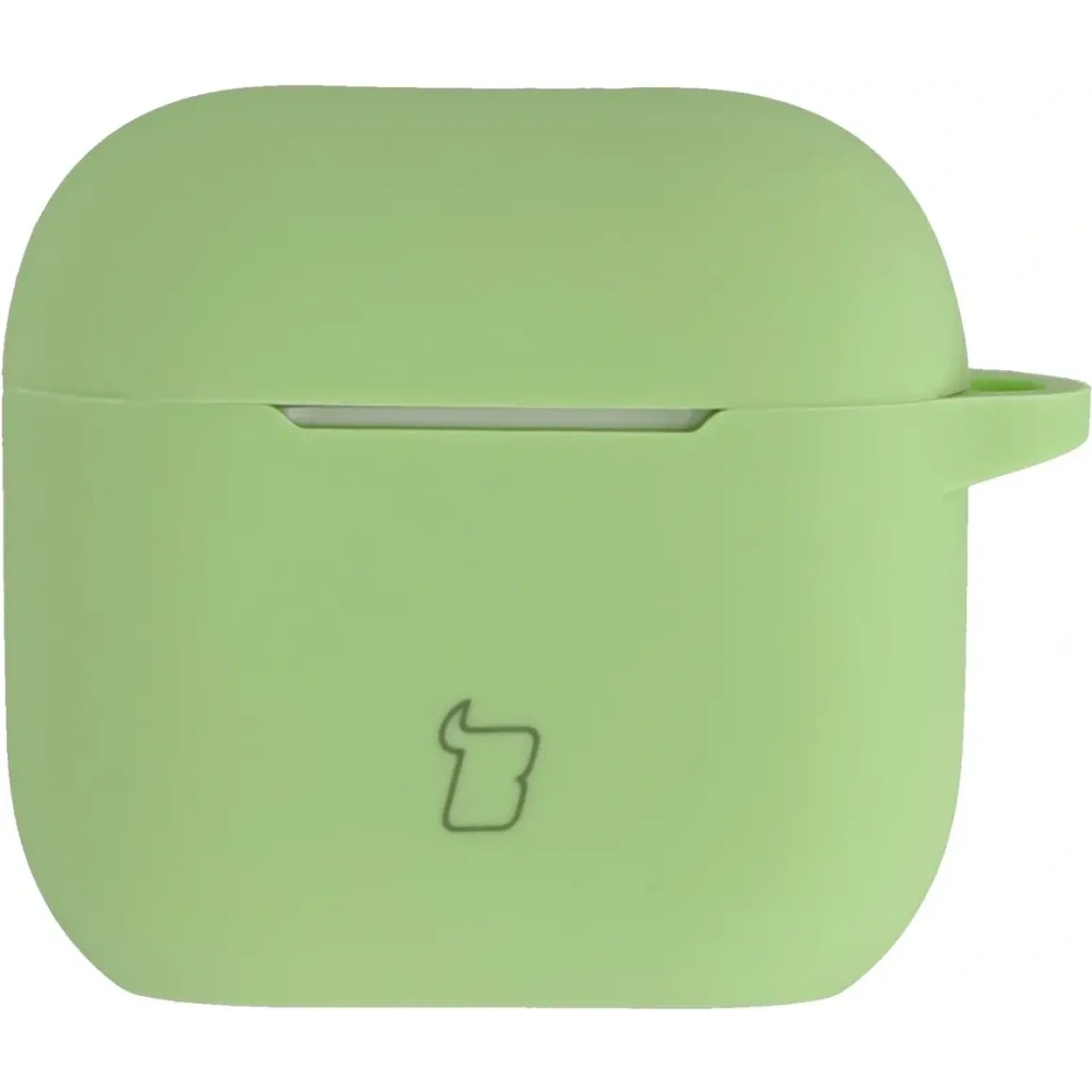 Silikonowe etui z karabińczykiem Bizon Case Headphone Silicone do Apple AirPods 4 jasnozielone