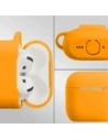 Silikonowe etui z karabińczykiem Bizon Case Headphone Silicone do Apple AirPods 4 marchewkowe