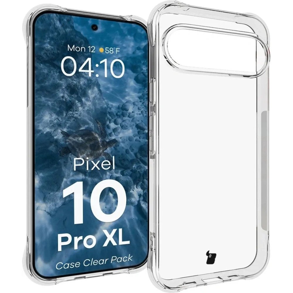 Etui + 2x szkło hartowane + szkiełko na obiektyw Bizon Case Clear Pack do Google Pixel 10 Pro XL Etui + 2x szkło hartowane + szkiełko na obiektyw Bizon Case Clear Pack do Google Pixel 10 Pro XL