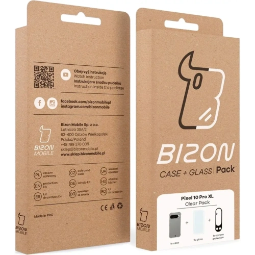 Etui + 2x szkło hartowane + szkiełko na obiektyw Bizon Case Clear Pack do Google Pixel 10 Pro XL