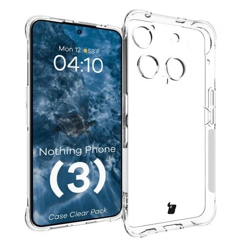 Elastyczne etui + 2x szkło hartowane Bizon Case Clear Pack do Nothing Phone (3)