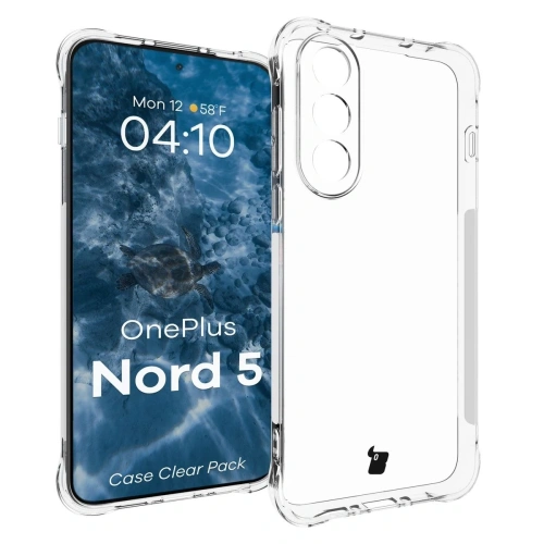 Elastyczne etui + 2x szkło hartowane Bizon Case Clear Pack do OnePlus Nord 5