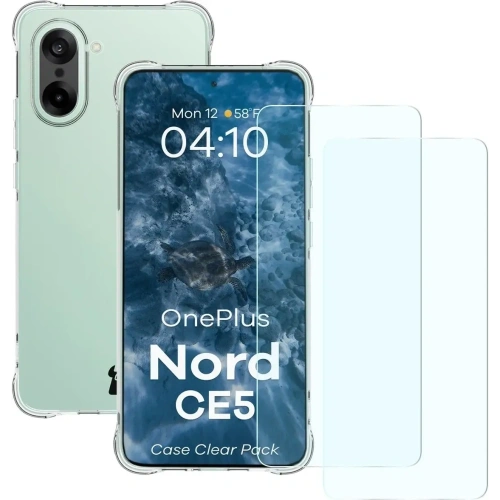 Elastyczne etui + 2x szkło hartowane Bizon Case Clear Pack do OnePlus Nord CE5 5G