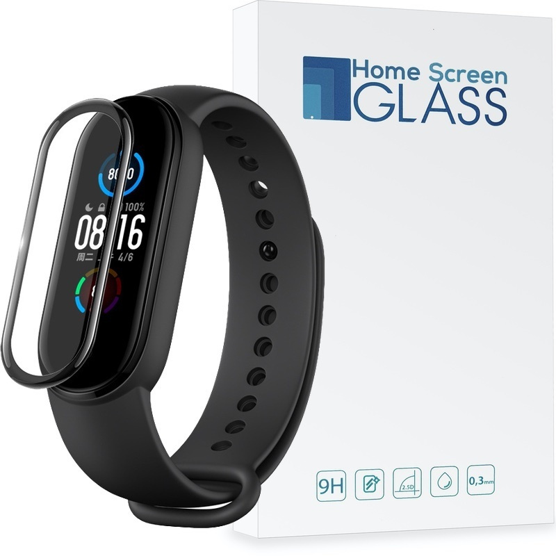 Hurtownia Home Screen Glass - - HSG238BLK - Szkło hybrydowe Home Screen Glass Xiaomi Mi Band 5 Full Cover Black [2 PACK] - B2B homescreen