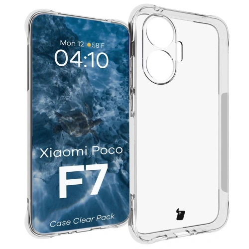 Elastyczne etui + 2x szkło hartowane Bizon Case Clear Pack do Xiaomi POCO F7