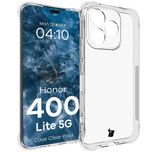 Elastyczne etui + 2x folia na ekran Bizon Case Clear Pack do Honor 400 Lite