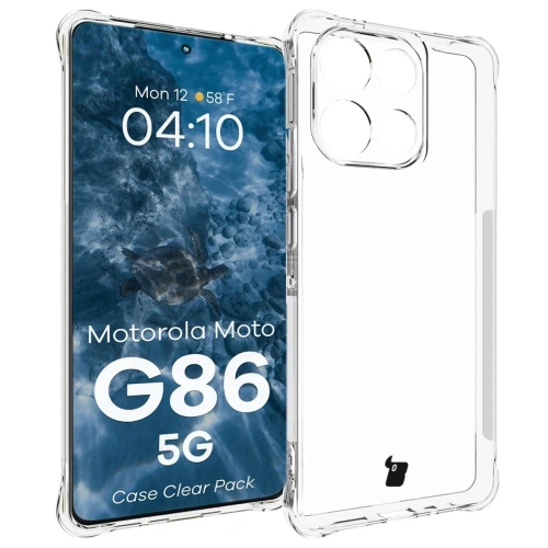 Elastyczne etui + 2x folia na ekran Bizon Case Clear Pack do Motorola Moto G86 5G