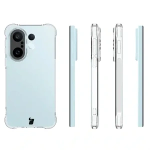 Elastyczne etui + 2x folia na ekran Bizon Case Clear Pack do Vivo X200 FE