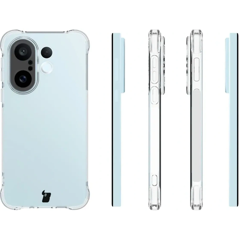 Elastyczne etui + 2x folia na ekran Bizon Case Clear Pack do Vivo X200 FE