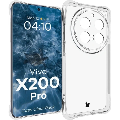 Elastyczne etui + 2x folia na ekran Bizon Case Clear Pack do Vivo X200 Pro