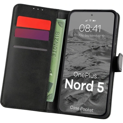 Etui z klapką Bizon Case Pocket do OnePlus Nord 5 czarne