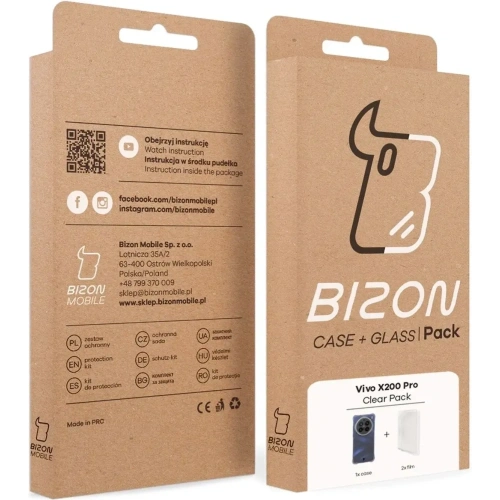 Elastyczne etui + 2x folia na ekran Bizon Case Clear Pack do Vivo X200 Pro