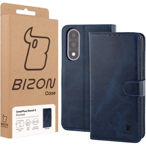 Etui z klapką Bizon Case Pocket do OnePlus Nord 5 granatowe