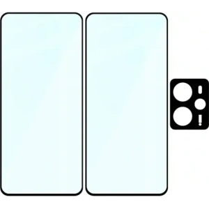 2x Szkło na ekran + szkło na aparat BIZON Edge Pack do Realme 14 5G / 14T 5G