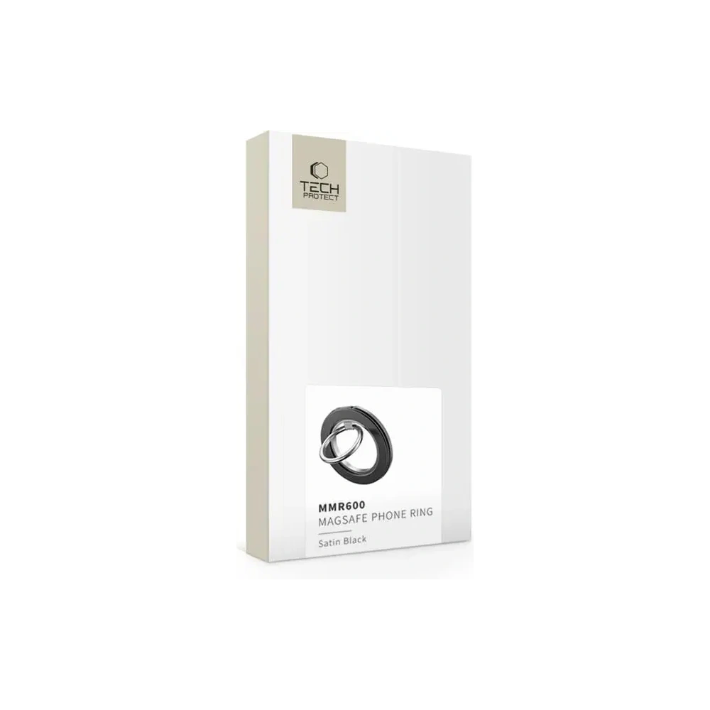 Uchwyt na palec z blaszką Tech-Protect MMR600 Magnetic MagSafe Phone Ring Satin Black
