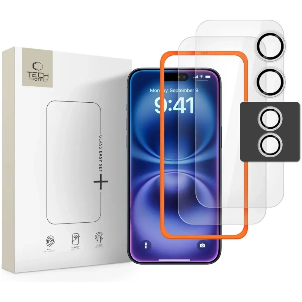 Szkło hartowane Tech-protect Easy Set+ do Apple iPhone 17 Clear [3 PACK]