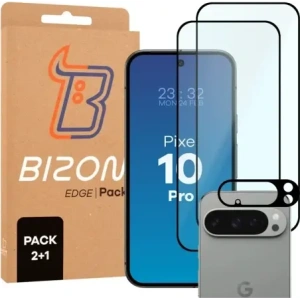 2x Szkło na ekran + szkło na aparat BIZON Edge Pack do Google Pixel 10 Pro