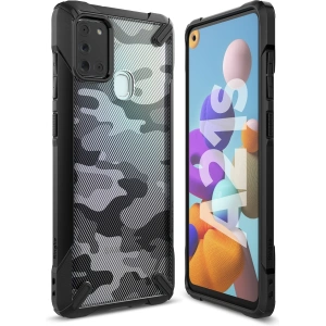 Wholesale Ringke Fusion-X Samsung Galaxy A21s Camo (Moro) Black - RGK1213MOB - {ean13} - Hurt
