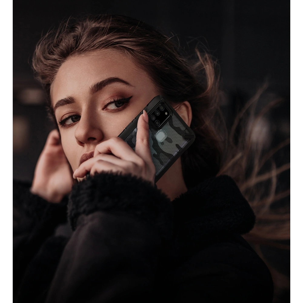 Hurtownia GSM - Etui Ringke Fusion-X Samsung Galaxy A21s Camo (Moro) Černé - RGK1213MOB - {ean13} - Hurt