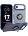 Etui z uchwytem na palec Bizon Case Hybrid Ring do Apple iPhone Air przydymione z granatową ramką