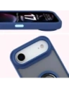 Etui z uchwytem na palec Bizon Case Hybrid Ring do Apple iPhone Air przydymione z granatową ramką