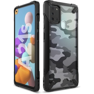 Wholesale Ringke Fusion-X Samsung Galaxy A21s Camo (Moro) Black - RGK1213MOB - {ean13} - Hurt